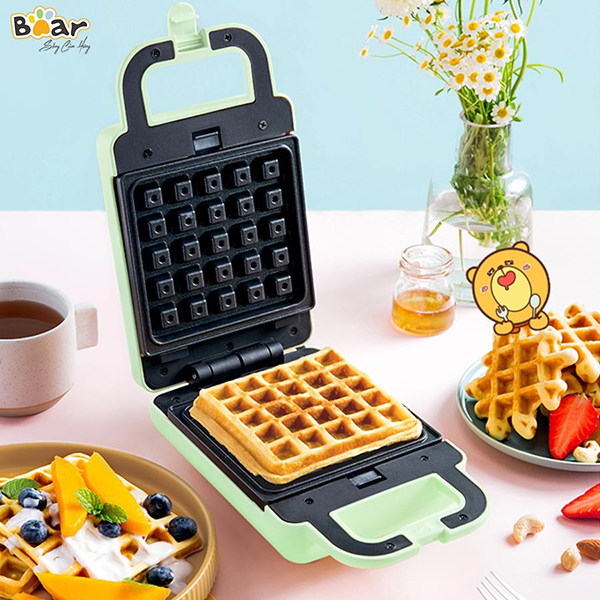 Máy Nướng Bánh Mỳ, Máy Kẹp Bánh Mỳ Sandwich-Waffle BEAR DBC-P06N2 Dung Tích 0.8 Lít Công Suất 600 W - Hàng Nhập Khẩu