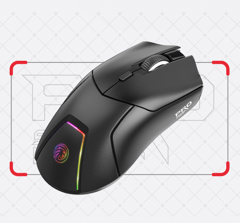 Chuột không dây FMOUSE M501 PRO kết nối bằng Bluetooth và chip USB 2.4G có đèn led tự động đổi màu với độ DPI lên đến 4000 - JL