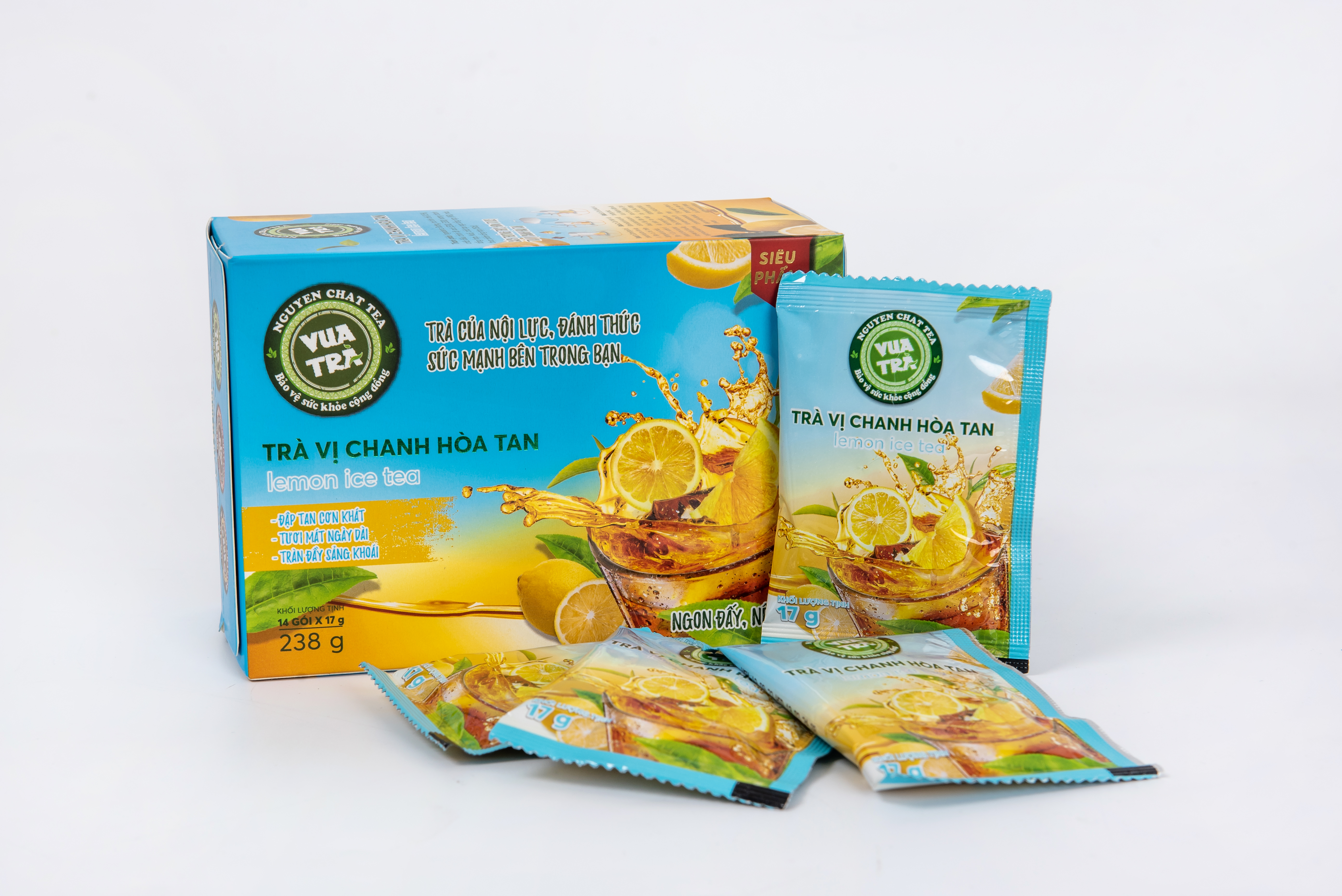 Trà chanh hòa tan giải khát VUA TRÀ tươi mát, cung cấp Vitamin C cho năng lượng ngày dài - 238g