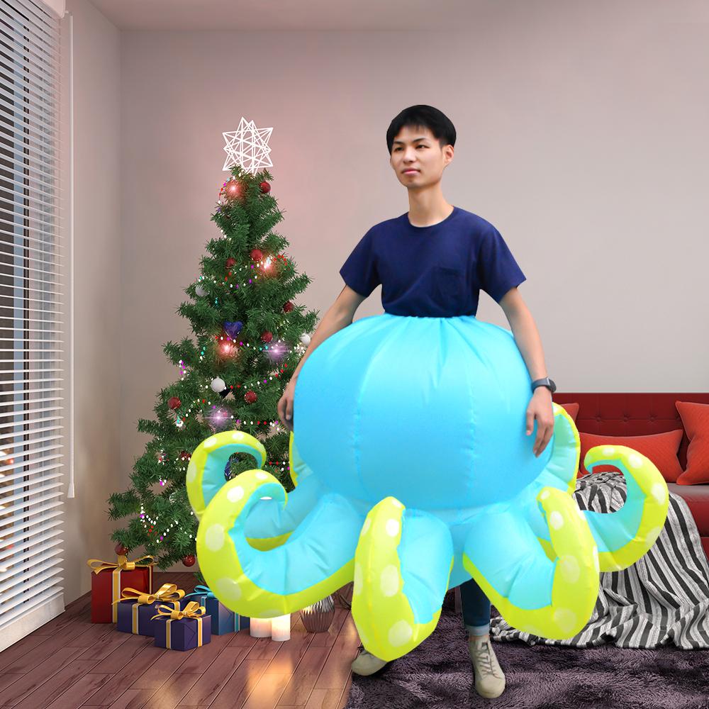Trang phục bơm hơi ngộ nghĩnh, chất liệu polyester mật độ cao tạo cảm giác thoải mái khi mặc