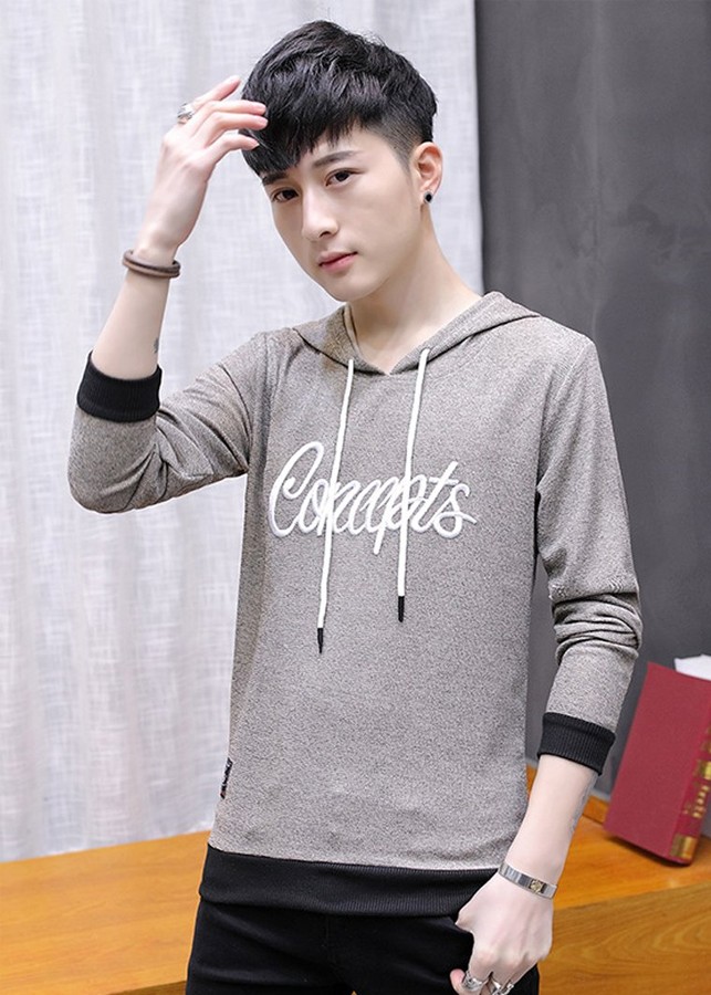 Áo khoác nam hoodie AKN490 Thun nỉ ngoại (xám vàng)