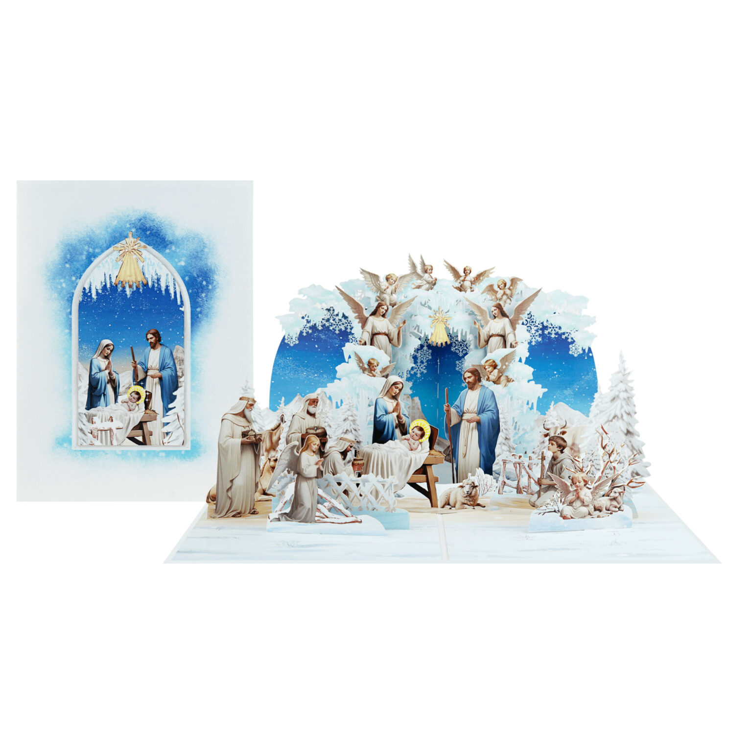 X48 -  THIỆP NOEL 3D HANG ĐÁ – CHÚA GIÁNG SINH – NATIVITY SCENE TRANG TRỌNG