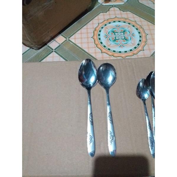 Thìa dĩa in1ox trạm khắc hoa văn sang trọng 19cm