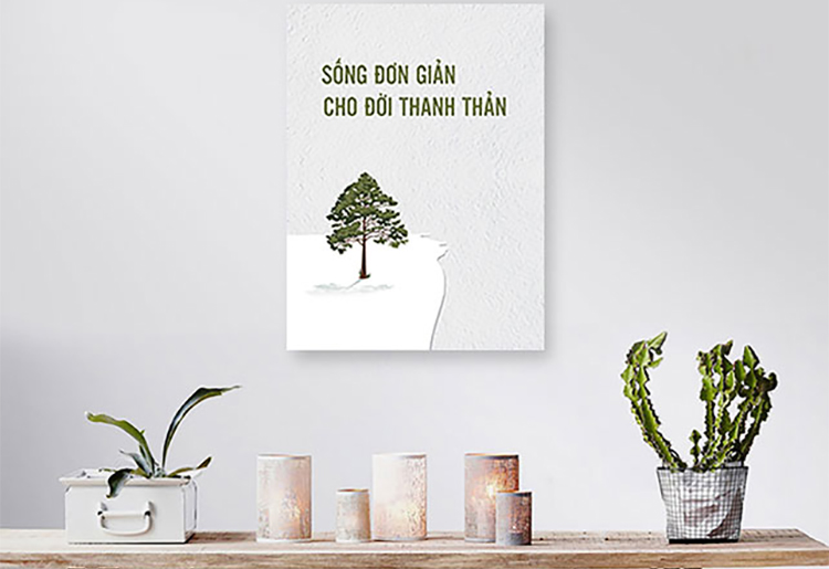 Sống Đơn Giản Cho Đời Thanh Thản - Tranh Canvas W003