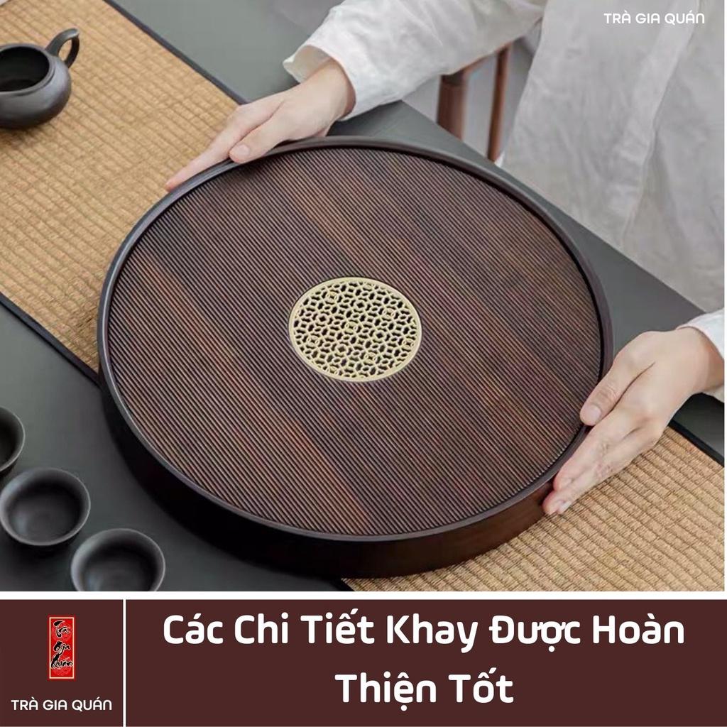 KT 64 Khay Trà Tre Cao Cấp Hình Tròn 3 Kích Thước