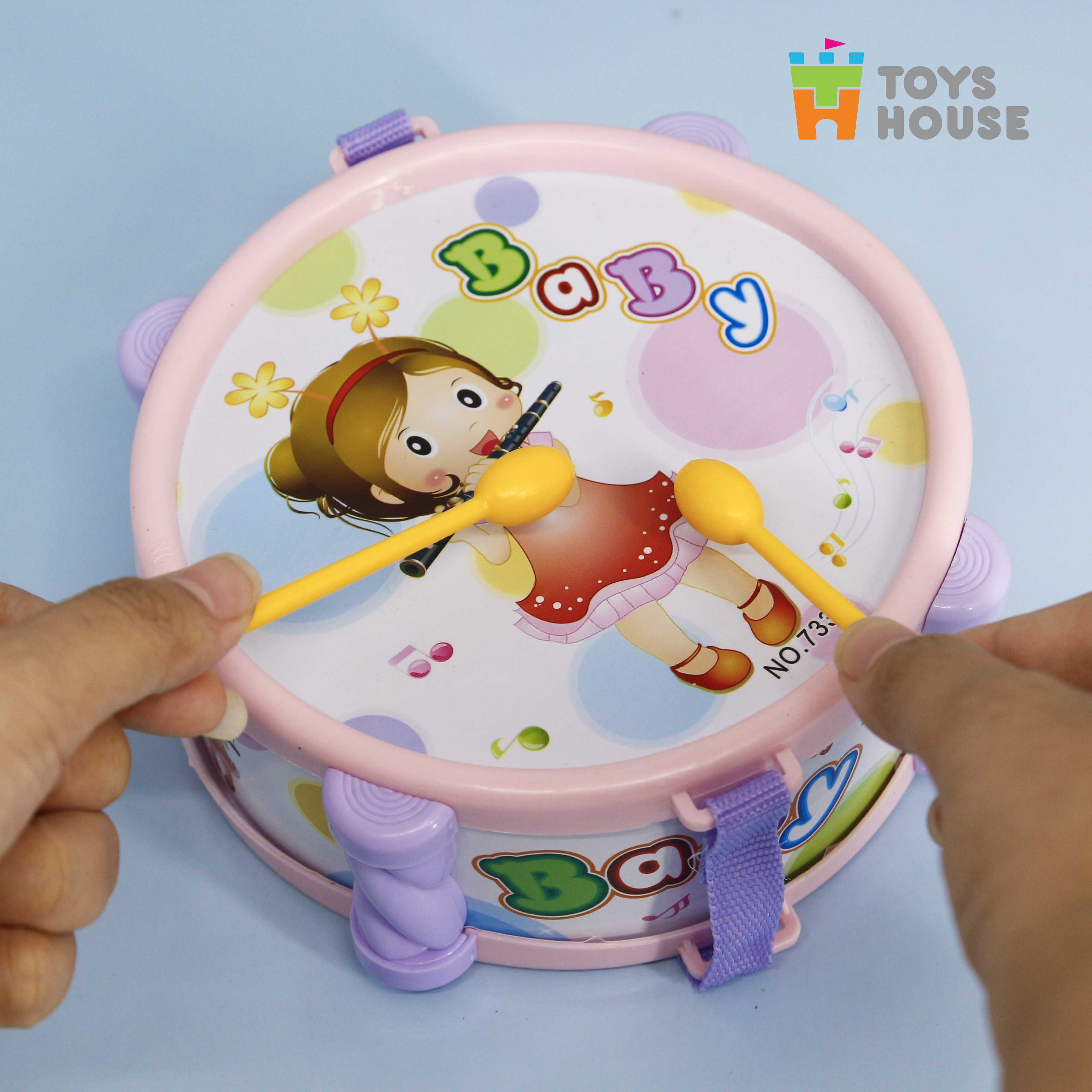 Set đồ chơi Xúc xắc, lục lạc, kèn, trống Toyshouse dành cho bé từ sơ sinh TH1220-733A-53 - giúp bé phát triển thị giác, thính