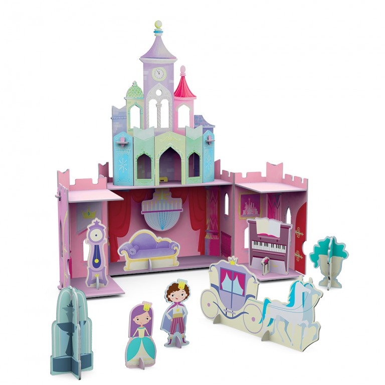 Mô hình giấy 3D Lâu Đài Công Chúa chính hãng Sassi Junior Princess Castle 3D modeling