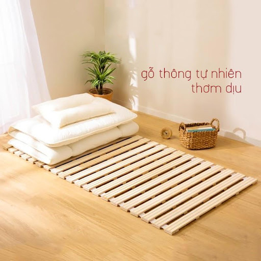 Giường cuộn gỗ thông giá rẻ, giường pallet cuộn 1m6 -1m-1m4-1m8 tiện lợi an toàn cho sức khoẻ