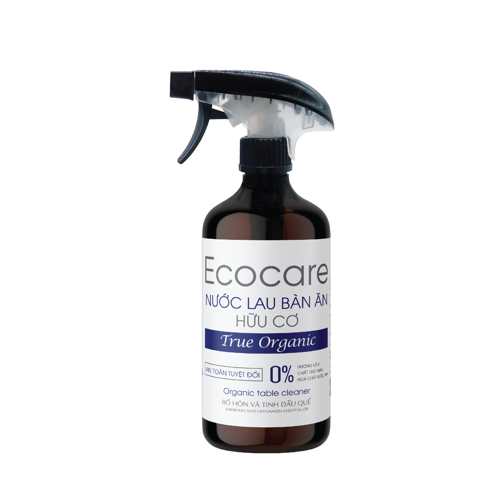 Xịt Lau bàn ăn hữu cơ Bồ hòn tinh dầu Quế 500ml thương hiệu Ecocare