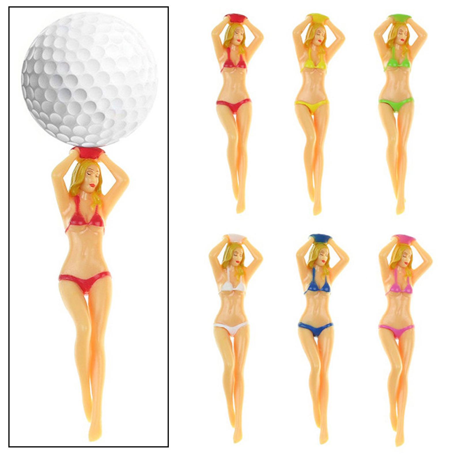 6pcs 3 Inch Plastic Golf Tees Lady Tees Woman Golf Tees Bikini Lady Body Golf Tees for Golf Training Professional Golf Tees Golfer Gift Accessory