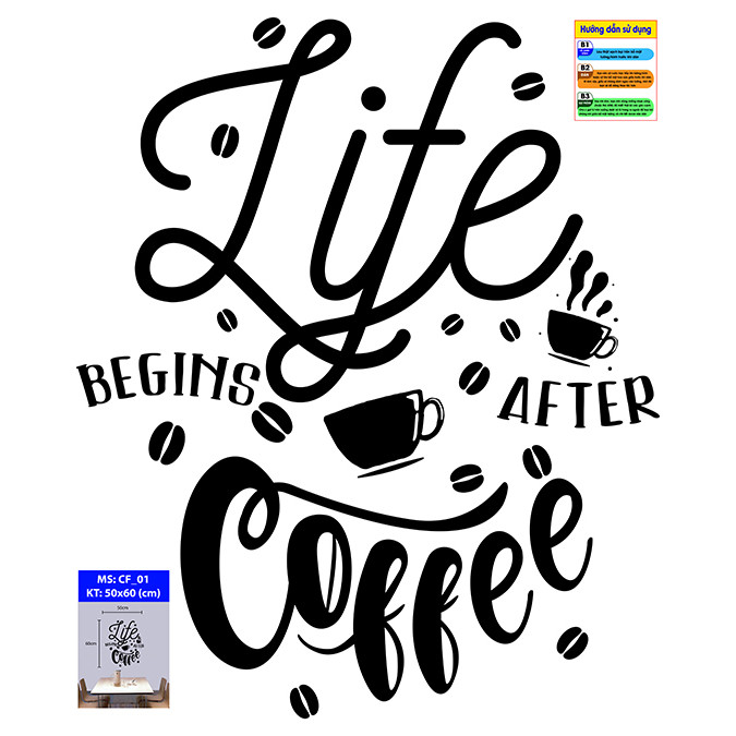 Decal trang trí quán số 1
