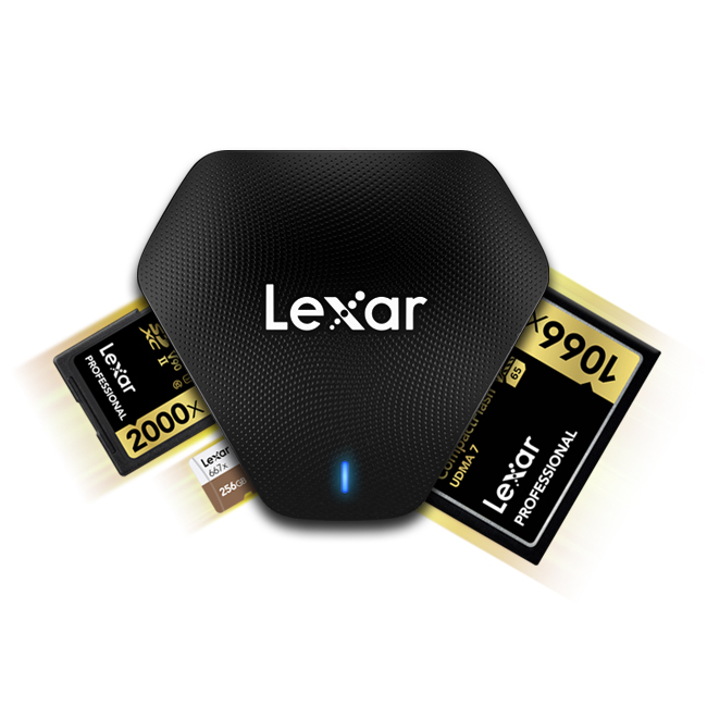 Đầu đọc thẻ nhớ Lexar Professional Multi-Card 3-in-1 USB 3.1 Reader, hỗ trợ thẻ SD, Micro SD và CompactFlash - HÀNG CHÍNH HÃNG