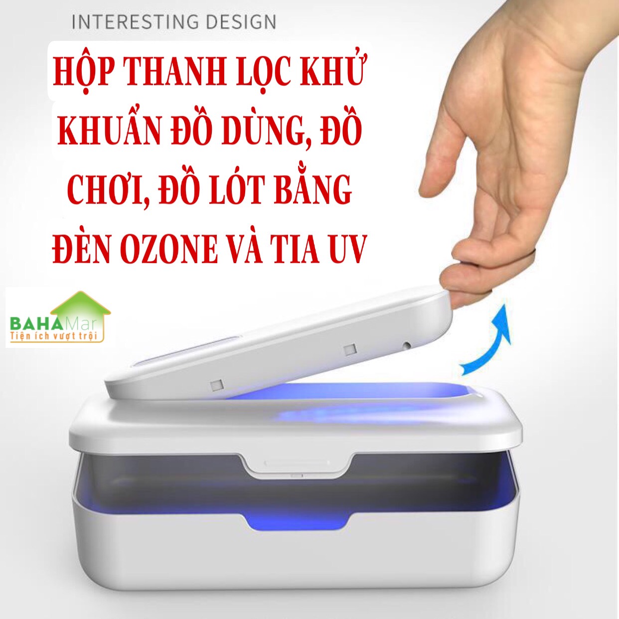 HỘP THANH LỌC KHỬ KHUẨN ĐỒ DÙNG, ĐỒ CHƠI, ĐỒ LÓT BẰNG ĐÈN OZONE VÀ TIA UV "BAHAMAR" có hai chức năng tinh lọc tia cực tím và ozone, thanh lọc khả năng mạnh hơn, cho bạn bảo vệ kép. 