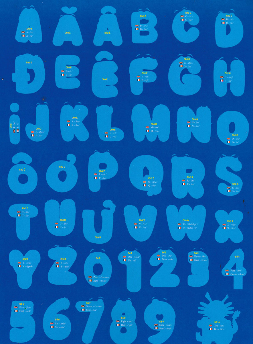 Sách Bóc Dán Khổng Lồ - Bảng Chữ Cái Vui Nhộn - Funny Alphabet - Alphabet Amusant _LL