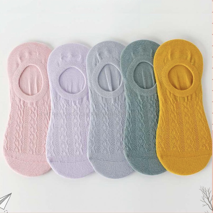 Bộ 5 đôi tất vớ lười nữ màu cơ bản Freesize