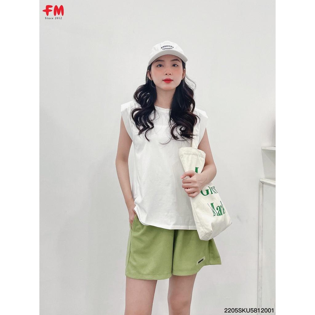 Quần short nữ Fmstyle Shop tổ ong ống rộng phong cách unisex dày dặn Hàn Quốc 205200026