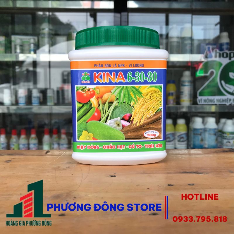 Phân bón lá cao cấp Kina 6-30-30 hũ 500g