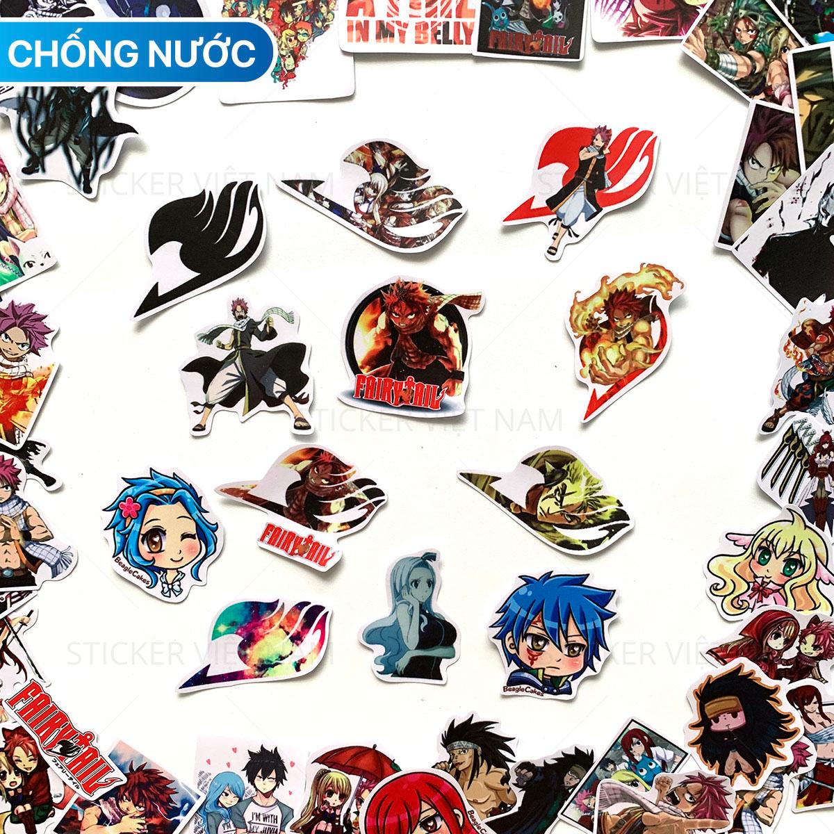 Sticker Fairy Tail Hội Pháp Sư  -  Manga Anime - Dán Trang Trí - Chất Liệu PVC Cán Màng Chất Lượng Cao Chống Nước, Chống Nắng, Không Bong Tróc Phai Màu