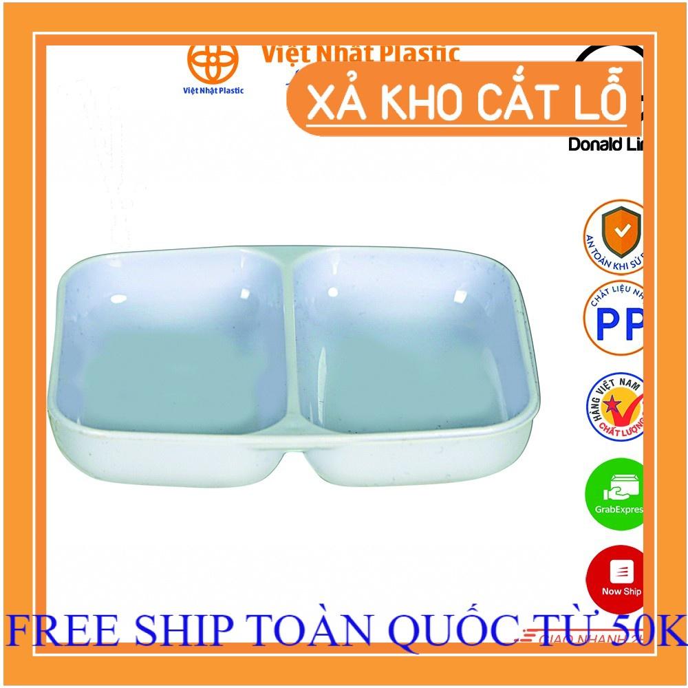 Đĩa Nhựa Chấm 2 ngăn tiện dụng