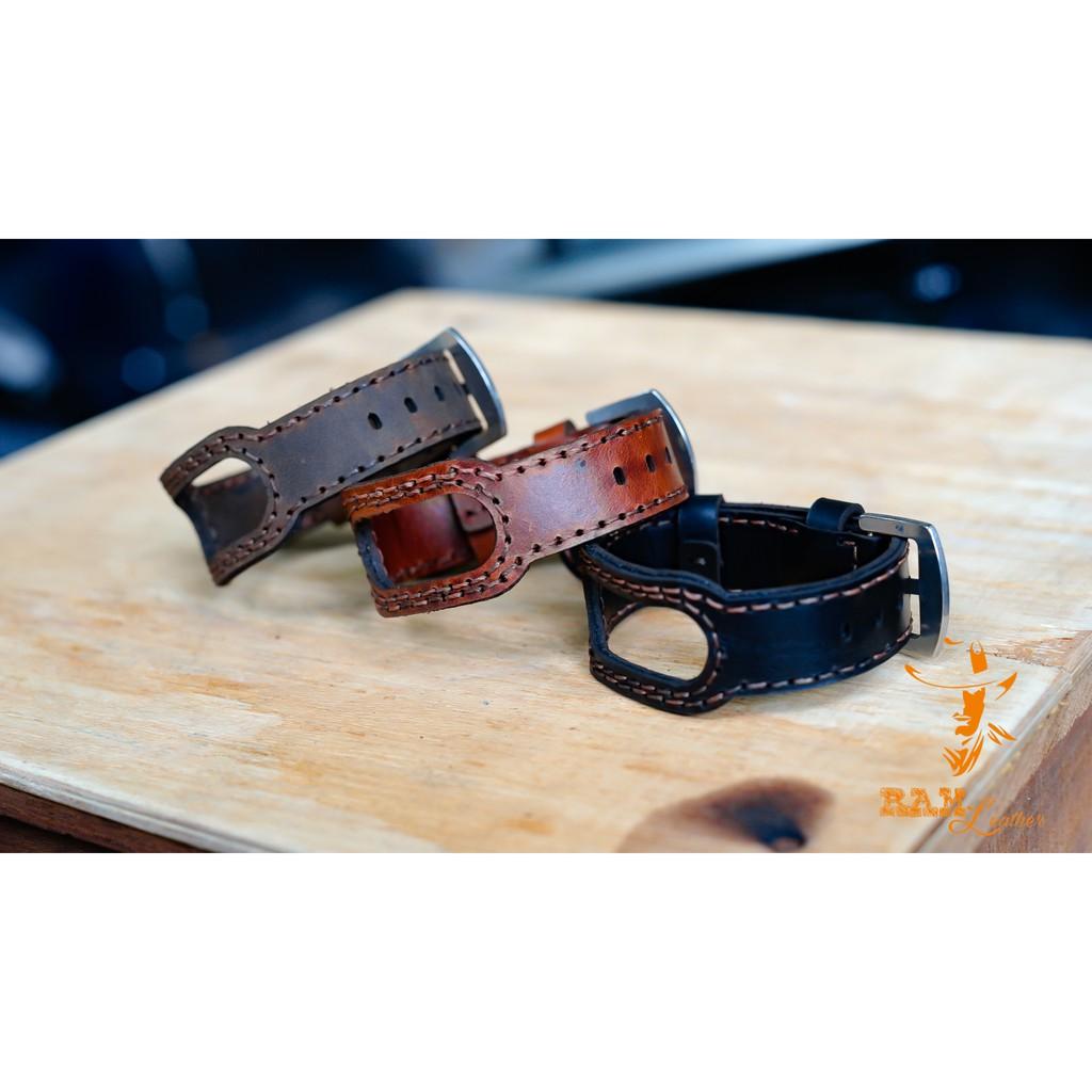 DÂY DA BÒ THẬT MAY TAY CHO MIBAND 5 - CHÍNH HÃNG RAM LEATHER - MI BAND 5 COW LEATHER STRAPS