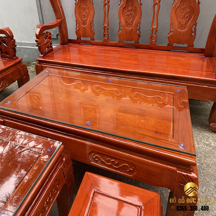 Bàn ghế minh quốc đào gỗ xoan ta tay 10 phù hợp nhà nhỏ gọn