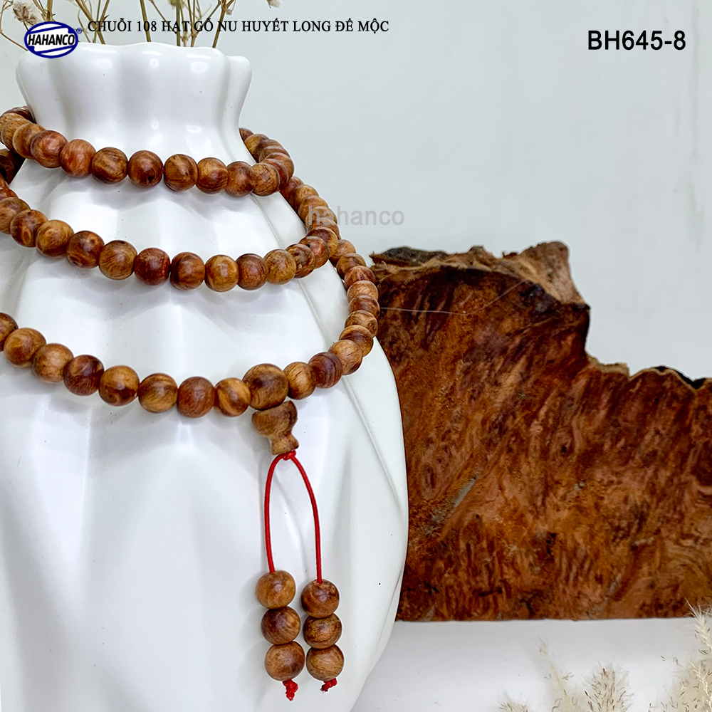 Chuỗi vòng tay/ vòng cổ 2 in 1 gỗ Nu Huyết Long Tĩnh Tâm - Lưu thông khí huyết - Bracelet of HAHANCO