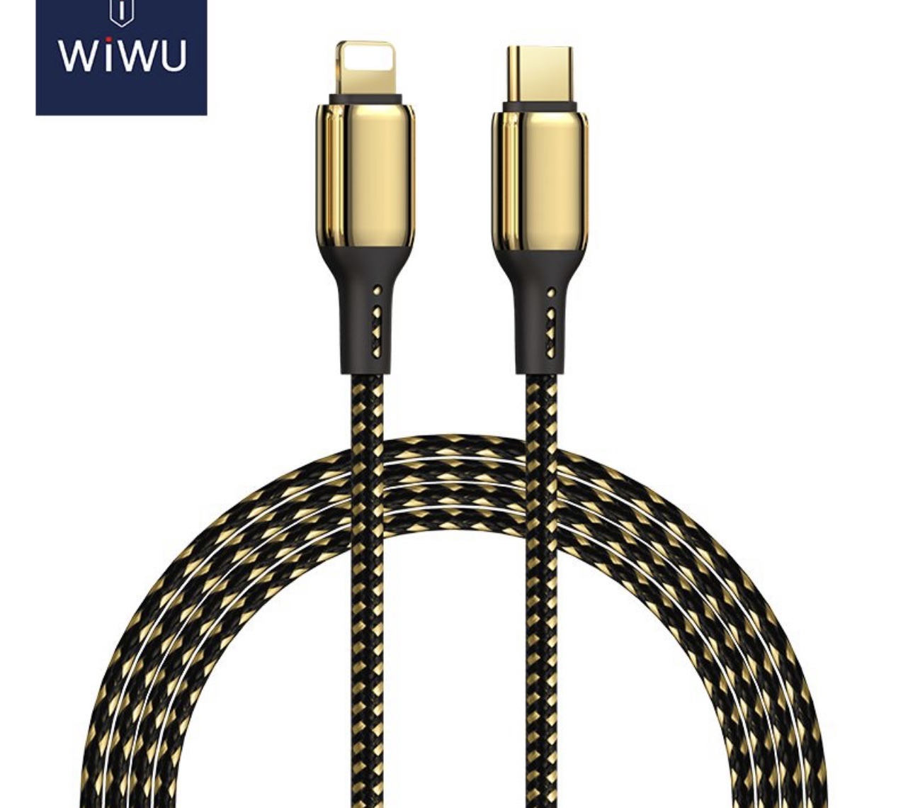 Cáp Wiwu Golden Cable GD-103 Type C to Lighning Sạc nhanh 20W Thiết Kế Thông Minh, Có Đầu Nối Mạ Vàng 18K - Hàng Chính Hãng