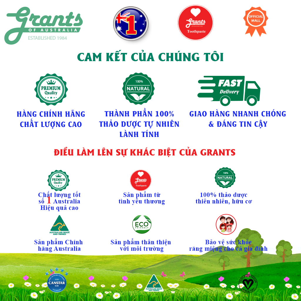 Kem đánh răng thảo dược trắng răng Grants 110g - Bộ 2 tuýp - Với Banking soda và tinh chất bạc hà mạnh giúp làm trắng răng, đánh tan các mảng bám, làm dịu nướu