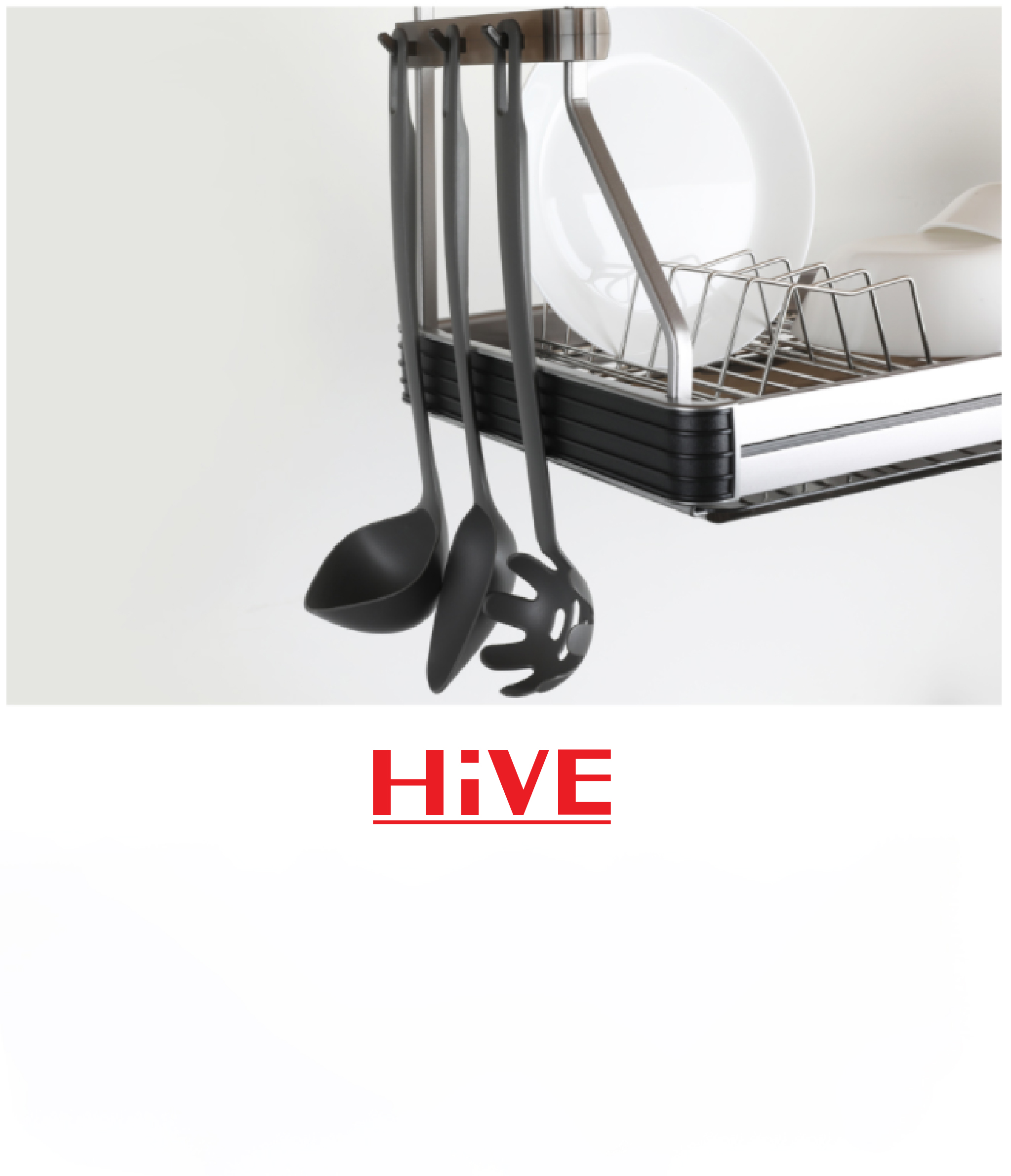 Giá úp chén bát treo tủ bếp trên Premium Black Hive Hàn Quốc