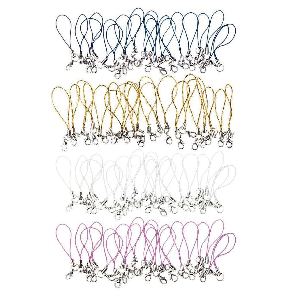 2-5pack 20pcs DIY Mobile Cellphone Keychain Lanyard Charms DIY Rope Gold