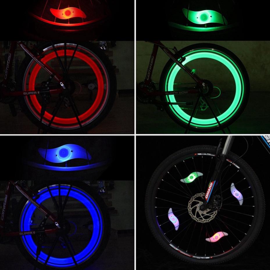 Đèn led gắn nan hoa xe đạp nhiều màu sắc, an toàn khi đi xe đạp buổi tối