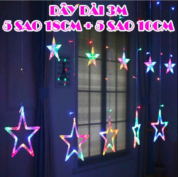 Dây đèn led ngôi sao trang trí giáng sinh, tết năm mới đẹp