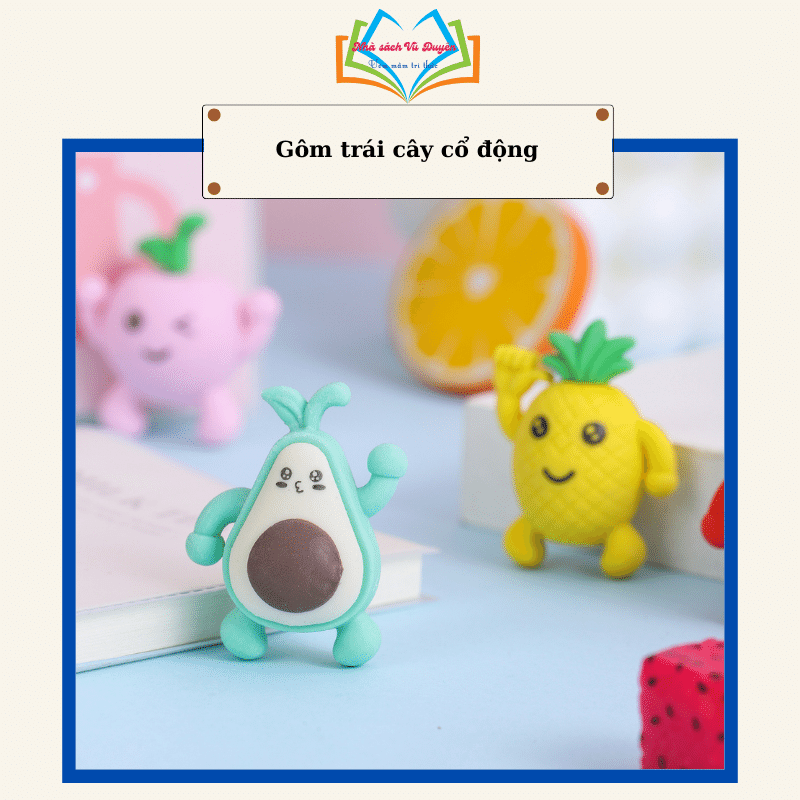 Gôm hình trái cây, tẩy hoạt hình khích lệ học tập đồ dùng văn phòng phẩm quà tặng dễ thương