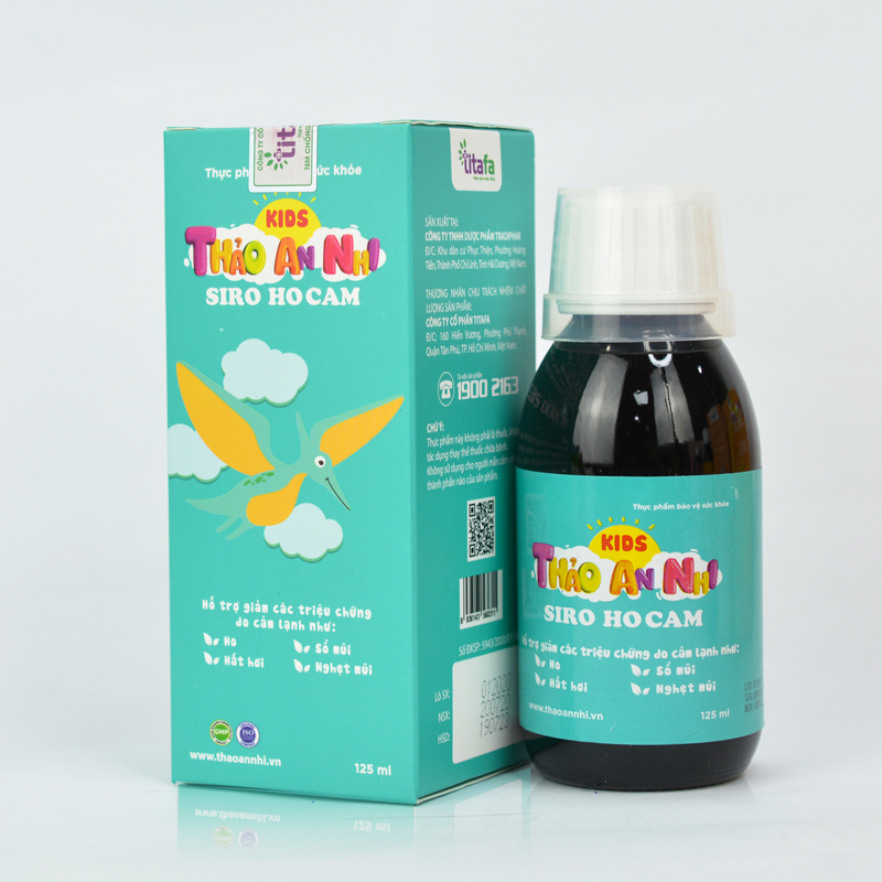 Siro HO CẢM KIDS THẢO AN NHI - Giảm các triệu chứng ho, nghẹt mũi, sổ mũi do cảm lạnh ở trẻ - Chai 125ml