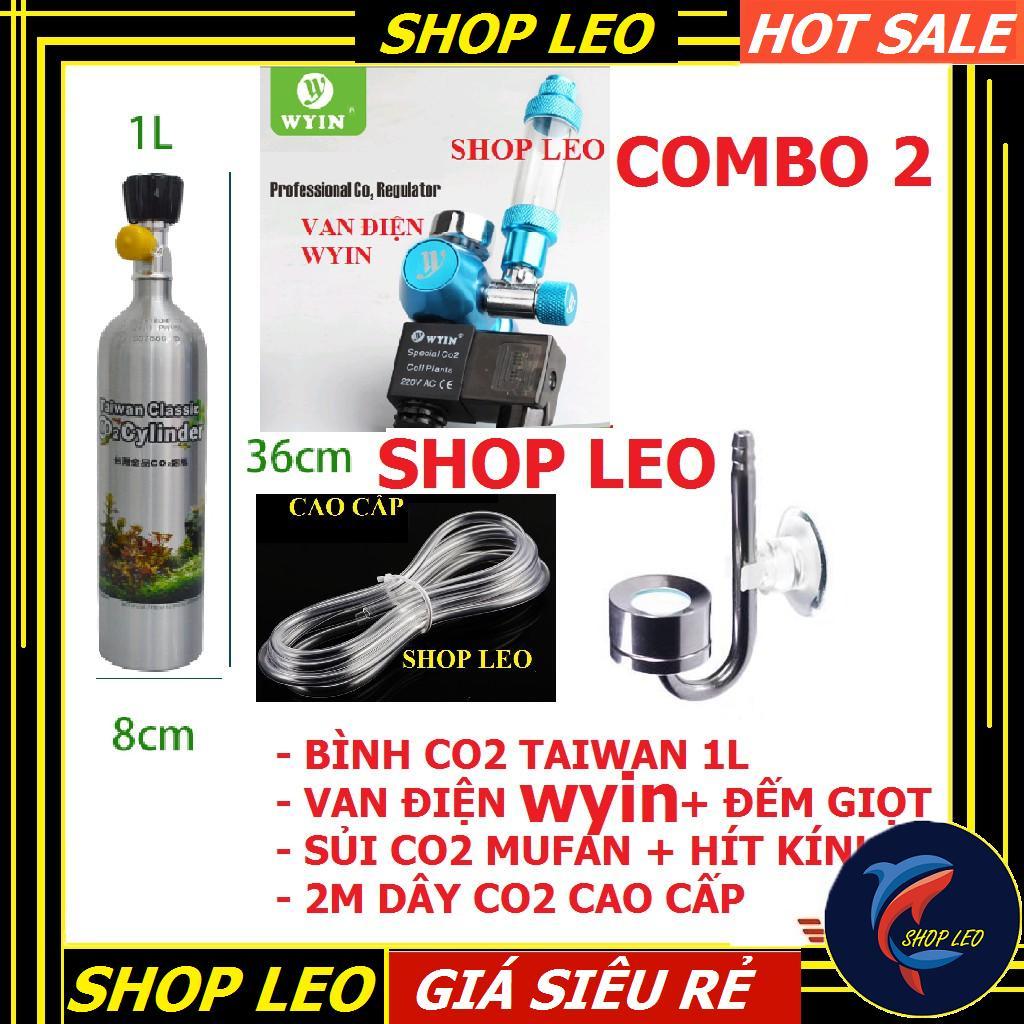 Bình Co2 TAIWAN 1 lít và VAN ĐIỆN - phụ kiện thủy sinh -shopleo