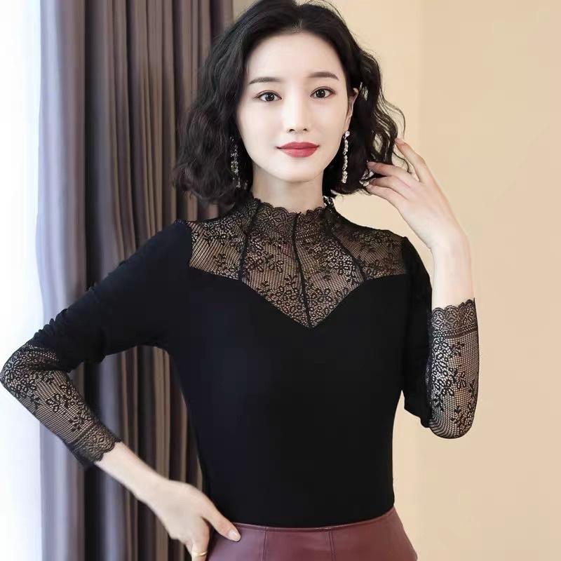 ÁO GIỮ NHIỆT LÓT LÔNG PHỐI CỔ VÀ TAY REN