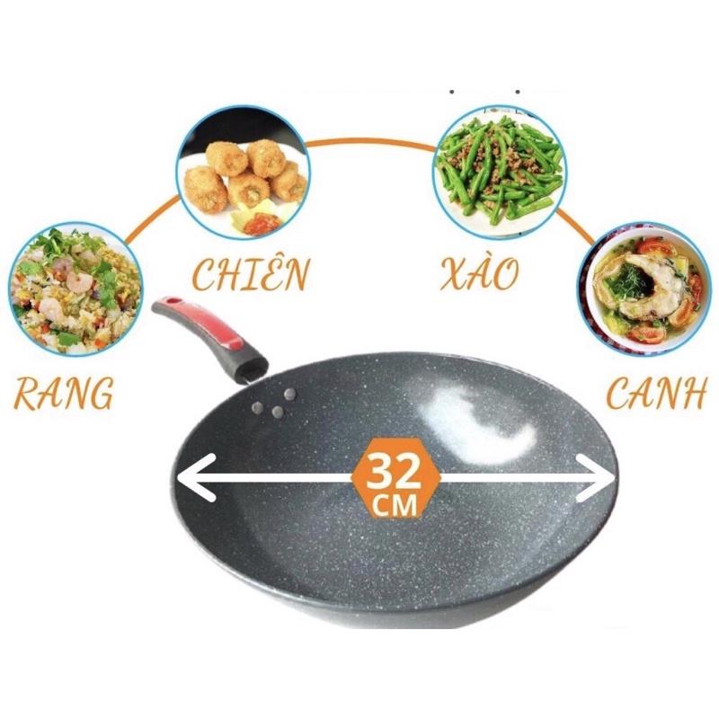 CHẢO ĐÁ HOA CƯƠNG SÂU LÒNG KOREA CHỐNG DÍNH CAO CẤP
