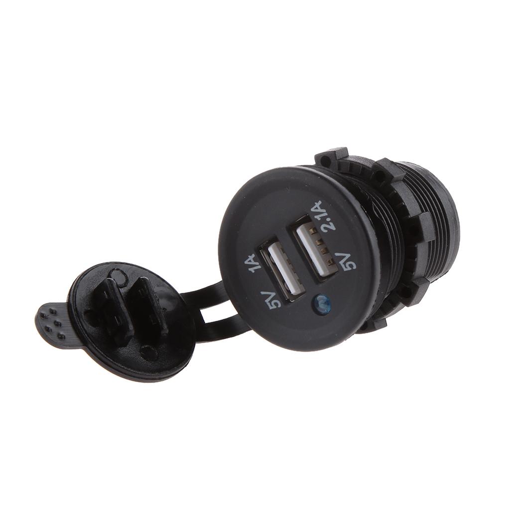 Waterproof Dual USB Motorcycle Car Power Adapter Charger Plug Socket