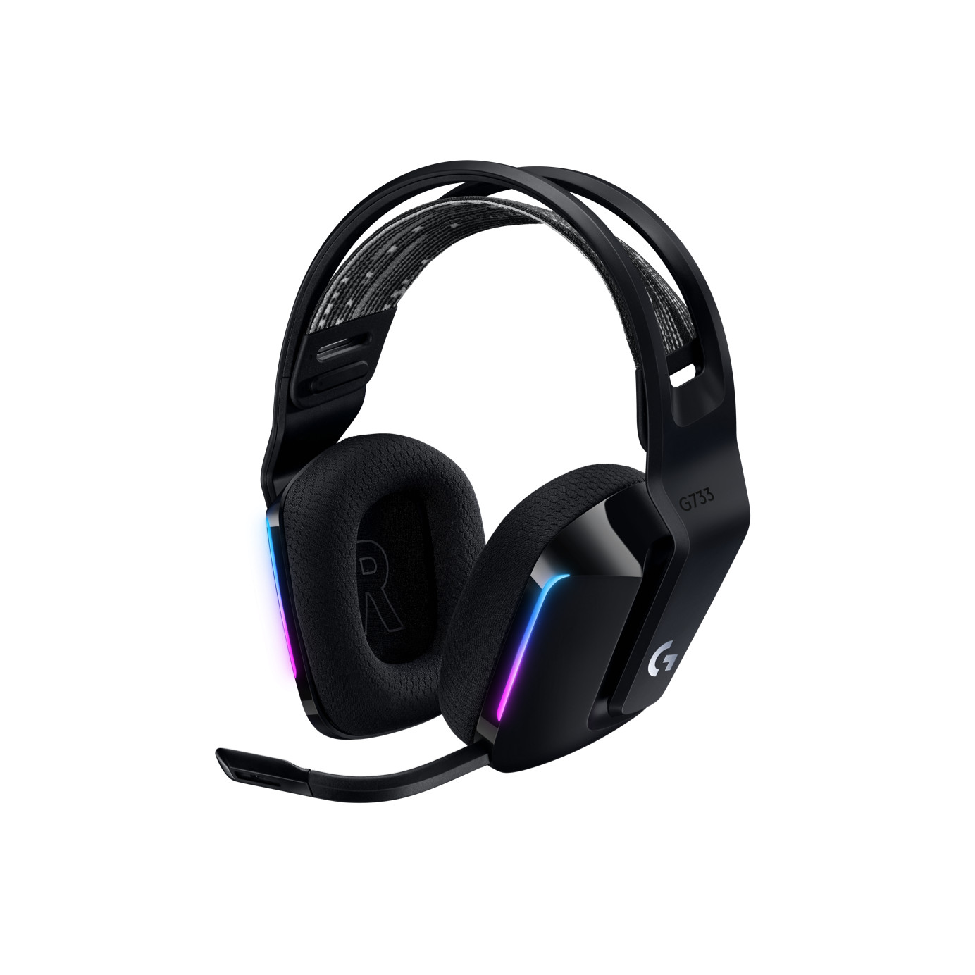 Tai Nghe Game Không Dây Lightspeed Logitech G733 - Headband Tùy Chỉnh, Rgb Lightsync, Màn Loa Pro - G, Mic Blue Voice - Màu Đen - Hàng Chính Hãng