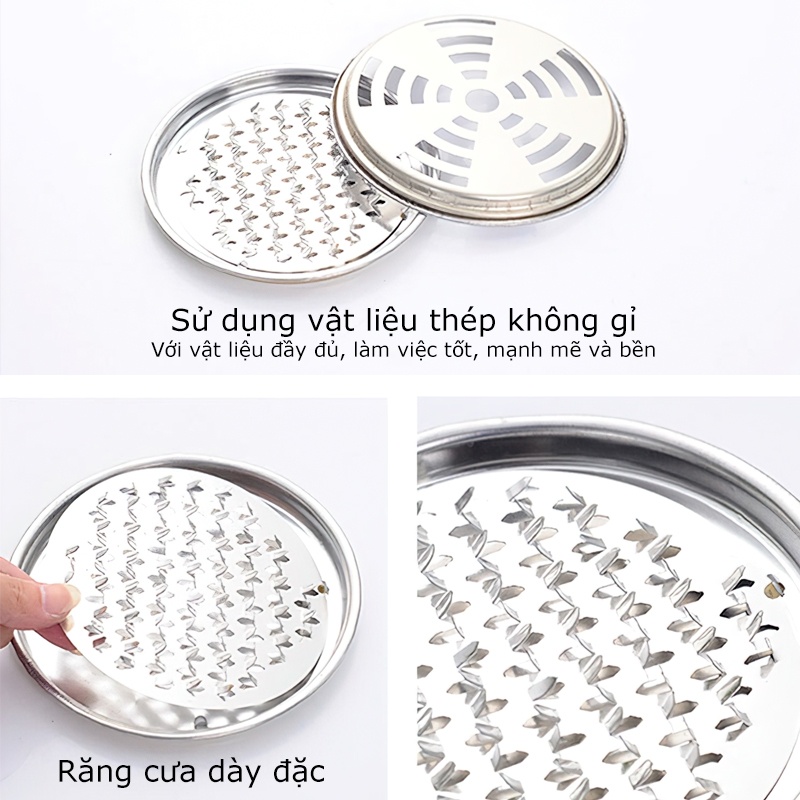 Bộ khay đốt nhang chống muỗi, nhang vòng chuyên dụng bằng thép có nắp đậy an toàn 15cm