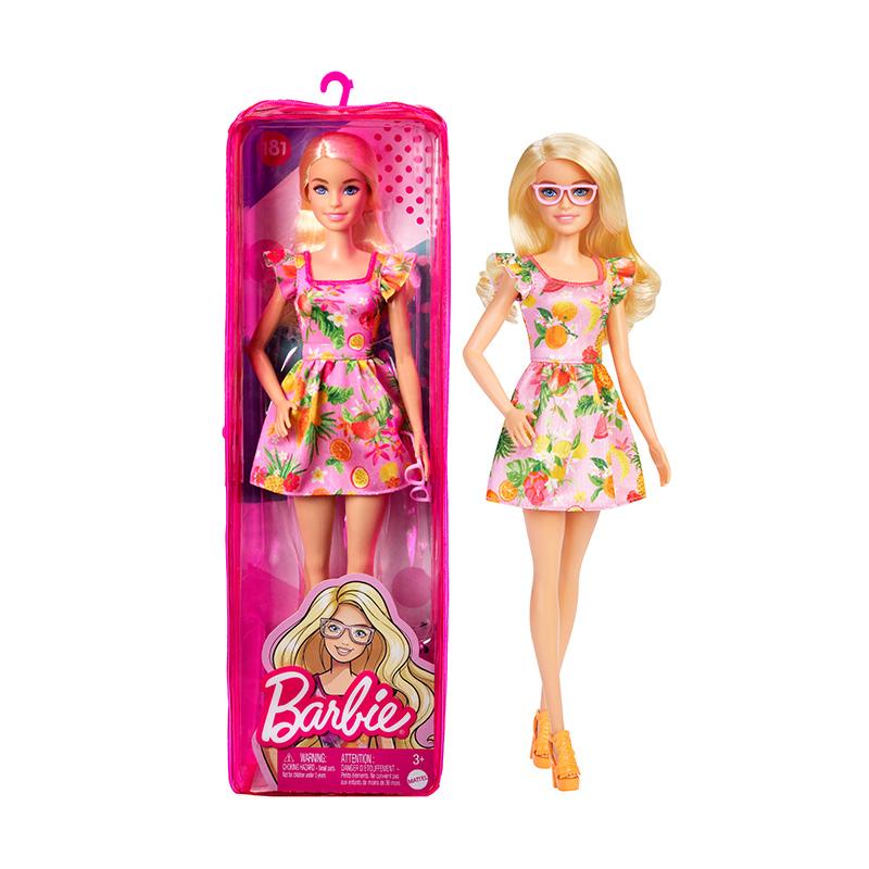 Đồ Chơi BARBIE Búp Bê Thời Trang - Blonde Hair &amp;amp; Fruit Print Dress HBV15/FBR37