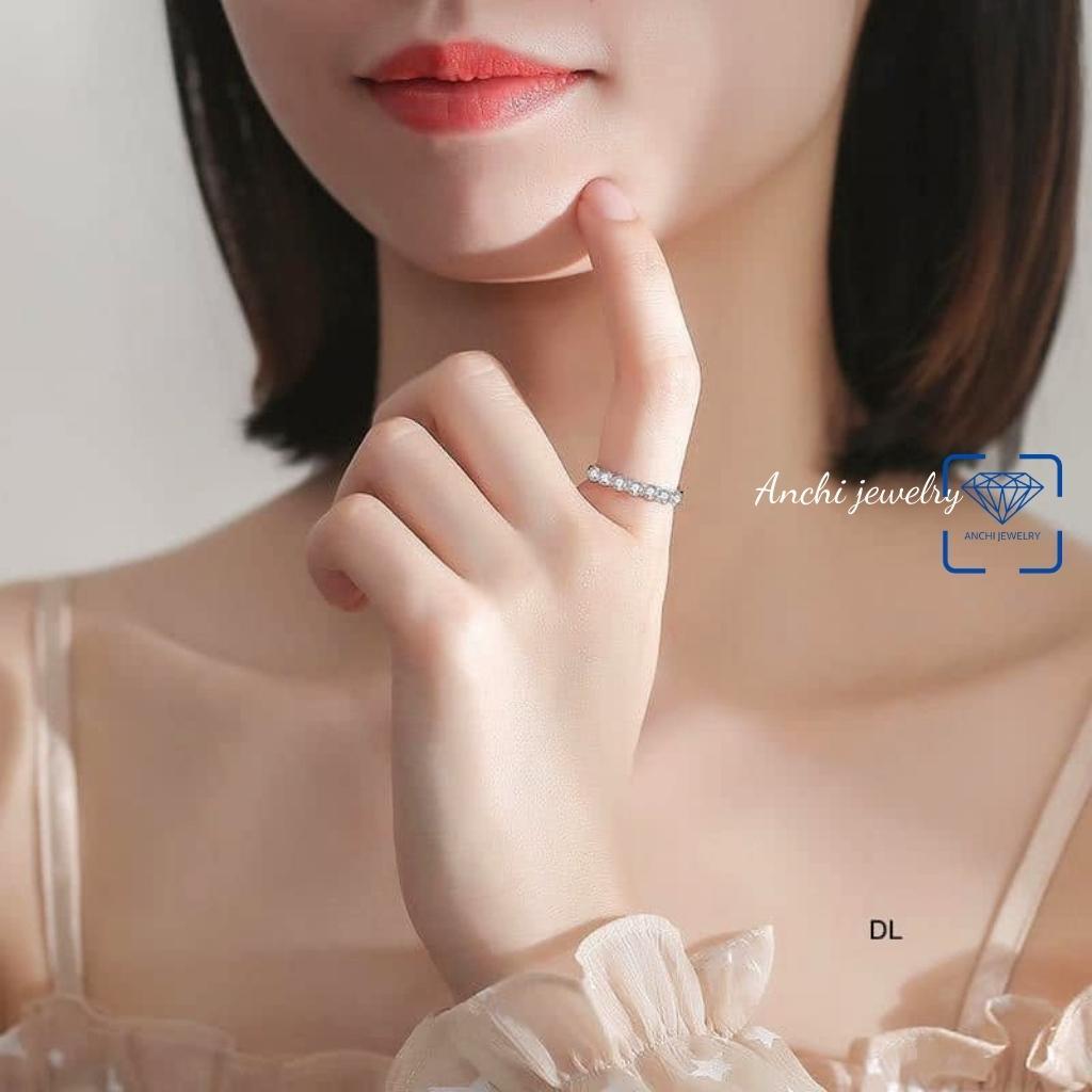 Nhẫn nữ bạc đính full đá mẫu mới nhất 2022 dáng cực xinh, trang sức bạc Anchi jewelry