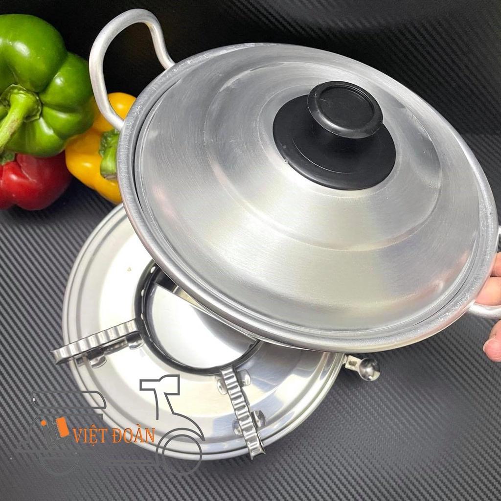 Bộ Bếp Cồn INOX / Nồi Lẩu Chất liệu NHÔM dày. Combo bộ bếp cồn nồi lẩu chuyên cho quán ăn nhà hàng và gia đình