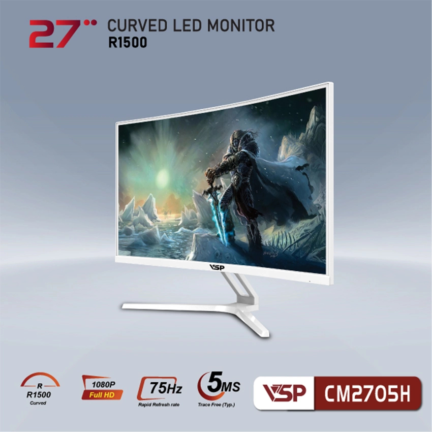 Màn hình máy tính cong VSP CM2705H (27Inch/FHD/75Hz/VA/5ms) - Hàng Chính Hãng