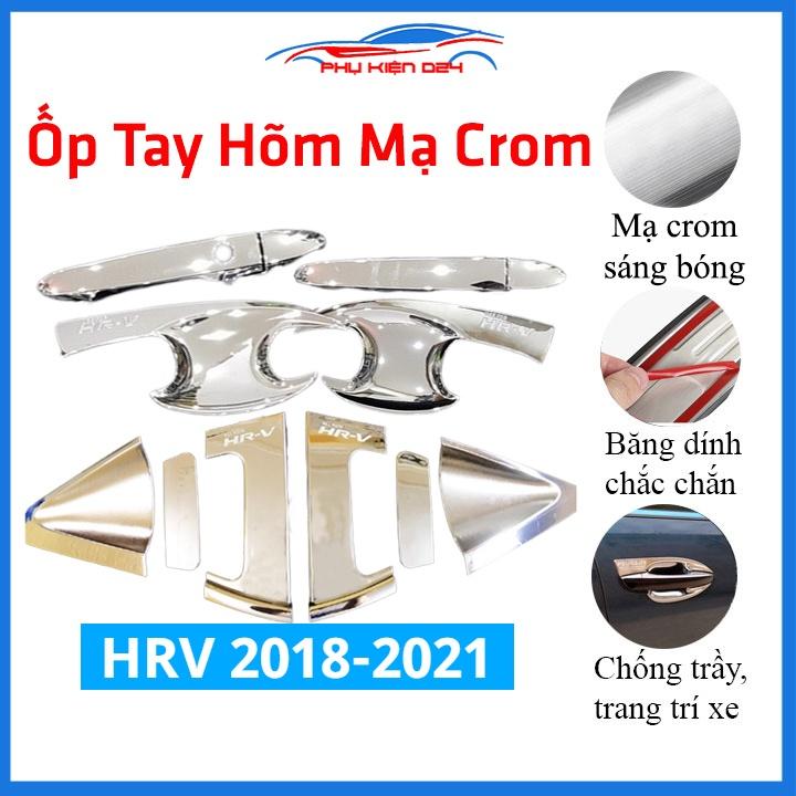 Ốp tay hõm mạ crom HRV 2018-2019-2020-2021 sáng bóng chống trầy bảo vệ cửa xe ô tô