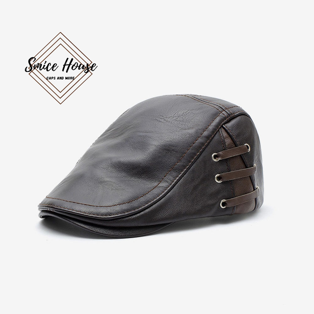 Nón beret da Jamont nam cao cấp thoáng khí mũ nồi nam cao tuổi thu đông cho ông và bố hàng nhập khẩu có thể điều chỉnh size- Smice House