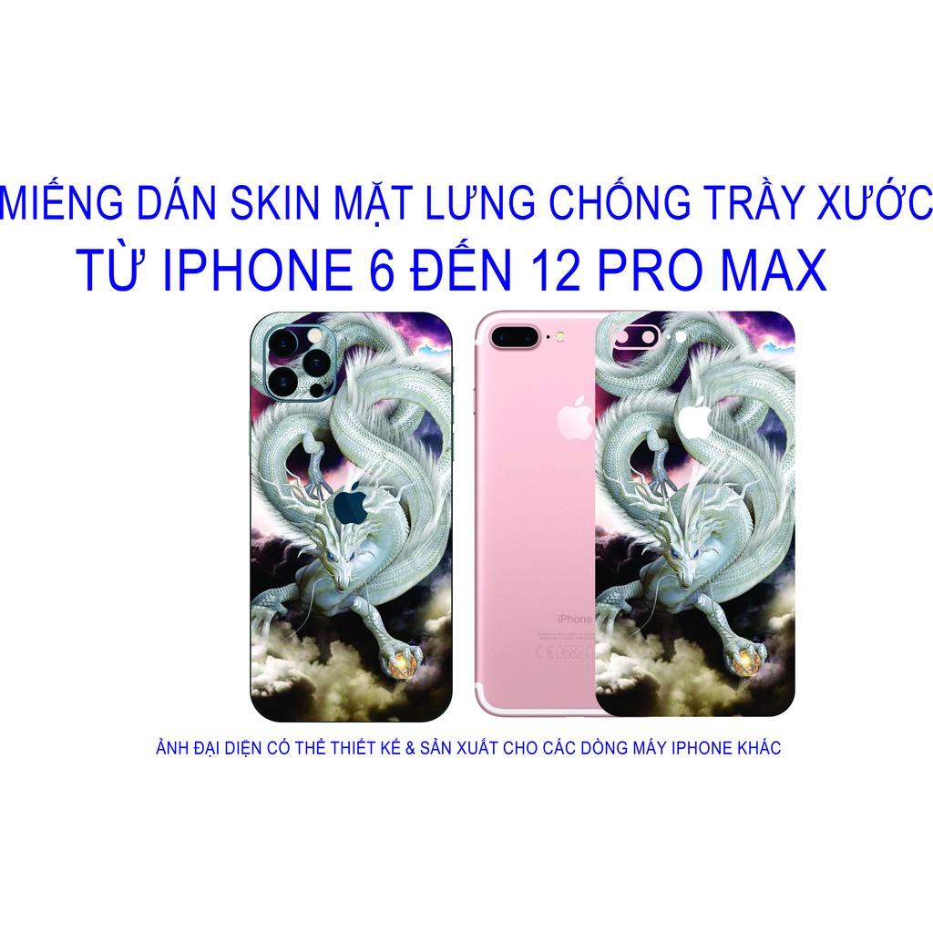 Miếng Dán Skin mặt lưng dành cho iphone 6 đến 12 pro max chống trầy xước, hình ảnh 3D