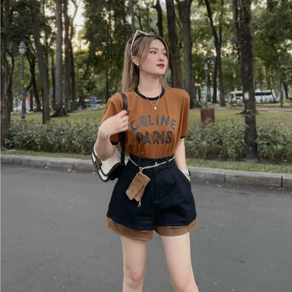 SET BỘ ĐI CHƠI, SET 2 MÓN ÁO THUN CỔ TRÒN TAY NGẮN PHỐI QUẦN ĐÙI CỰC TRẺ TRUNG