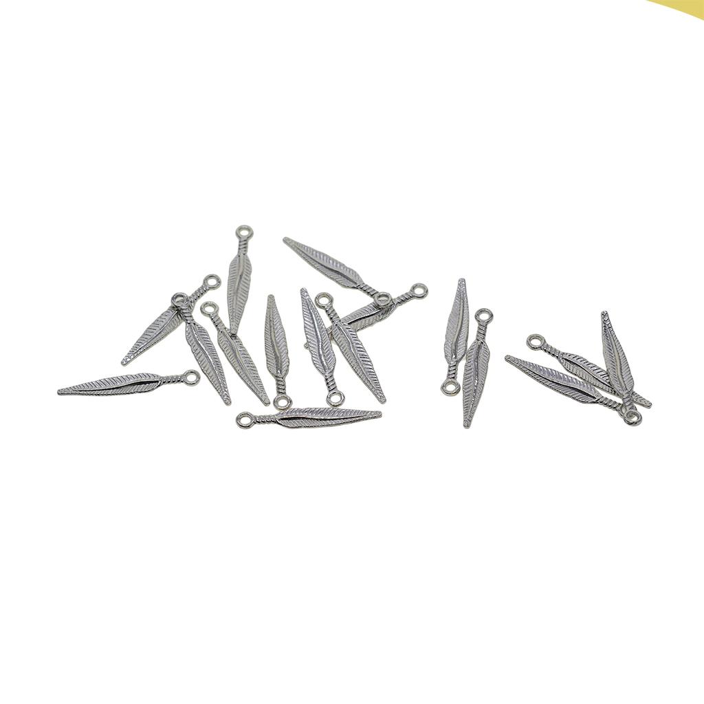 Wholesale Bulk Lots Jewelry Making Charms Feather Shape Metal Charms Pendants DIY for Necklace Bracelet Jewelry Making and Crafting