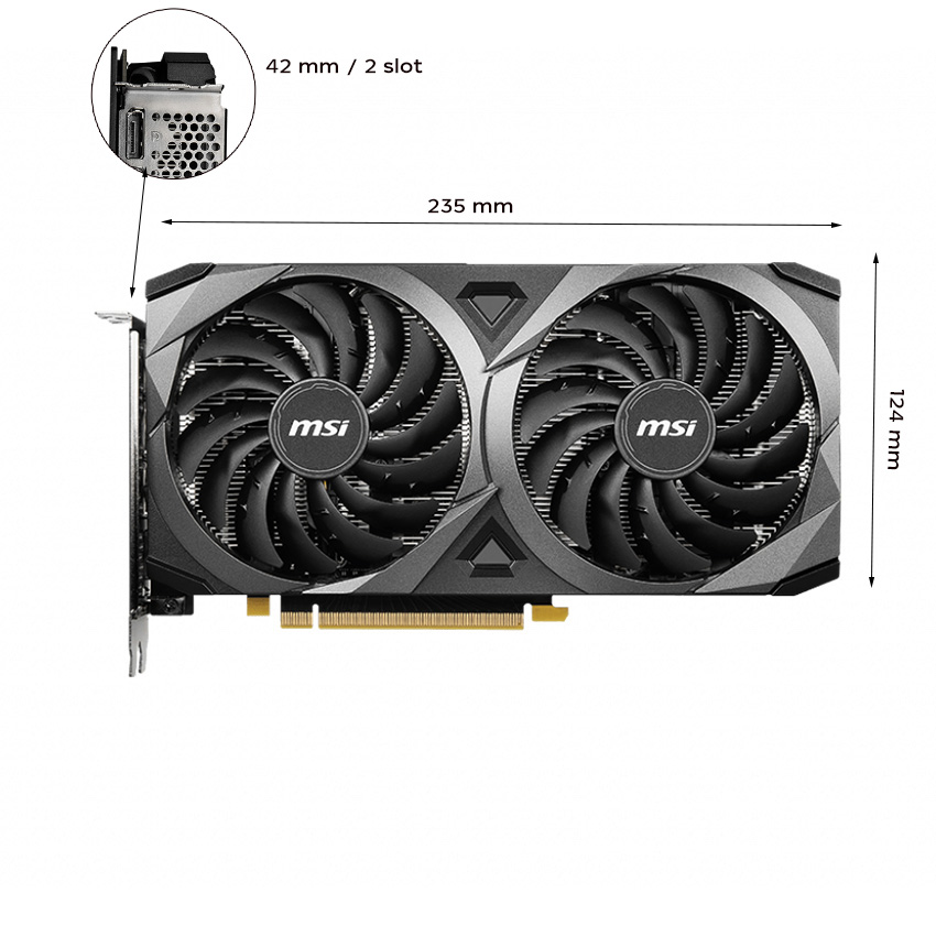 Card màn hình MSI GeForce RTX 3050 VENTUS 2X 6G OC - Hàng Chính Hãng